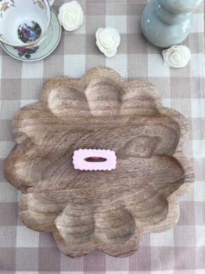 Barrette rectangle rose pastel 1 Grande Pivoine
