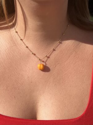 collier boule doré abricot 1 Collier Valentina