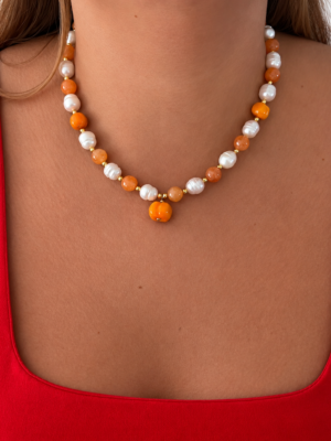 collier perle 3 fruits abricot Collier Gabriela